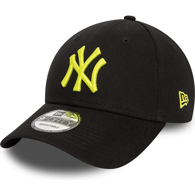cappellino-curvo-nero-regolabile-con-logo-giallo-9forty-league-essential-di-new-york-yankees-mlb-di-new-era