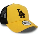 cappelli-curva-giallo-snapback-negro-a-frame-league-essential-dei-los-angeles-dodgers-mlb-di-new-era
