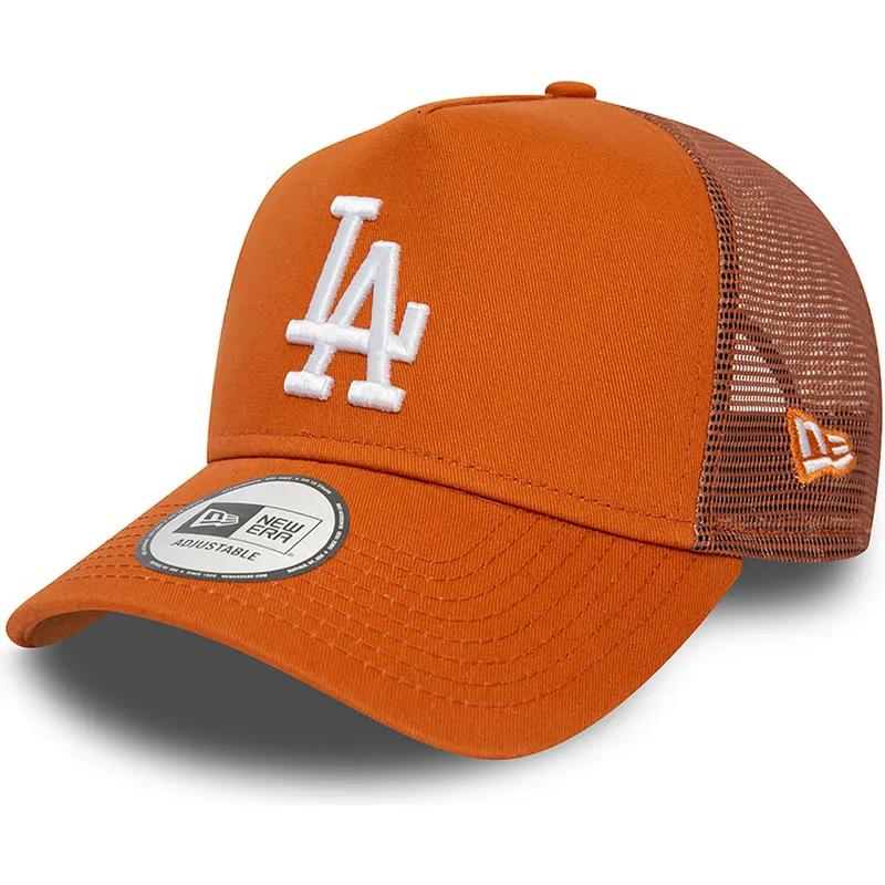 mutzen-gebogen-braun-snapback-a-frame-league-essential-der-los-angeles-dodgers-mlb-von-new-era