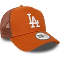 cappellino-trucker-marrone-a-frame-league-essential-dei-los-angeles-dodgers-mlb-di-new-era