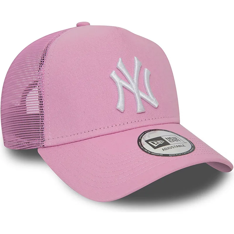 mutzen-gebogen-rosa-snapback-a-frame-league-essential-der-new-york-yankees-mlb-von-new-era