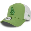 cappellino-trucker-verde-e-bianco-con-logo-verde-a-frame-league-essential-dei-los-angeles-dodgers-mlb-di-new-era