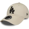 cappellino-curvo-beige-regolabile-con-logo-nero-9twenty-league-essential-dei-los-angeles-dodgers-mlb-di-new-era