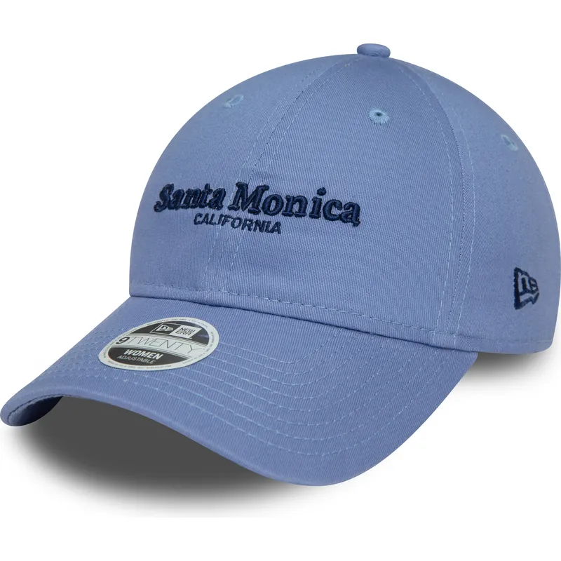 mutzen-gebogen-blau-verstellbares-band-9twenty-wordmark-der-santa-monica-california-von-new-era
