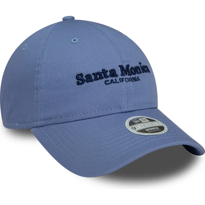 cappelli-curva-blu-cinghia-regolabile-9twenty-wordmark-dei-santa-monica-california-di-new-era