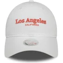 gorra-curva-blanca-ajustable-para-mujer-9twenty-wordmark-de-los-angeles-california-de-new-era