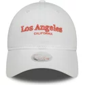 new-era-curved-brim-women-9twenty-wordmark-los-angeles-california-white-adjustable-cap