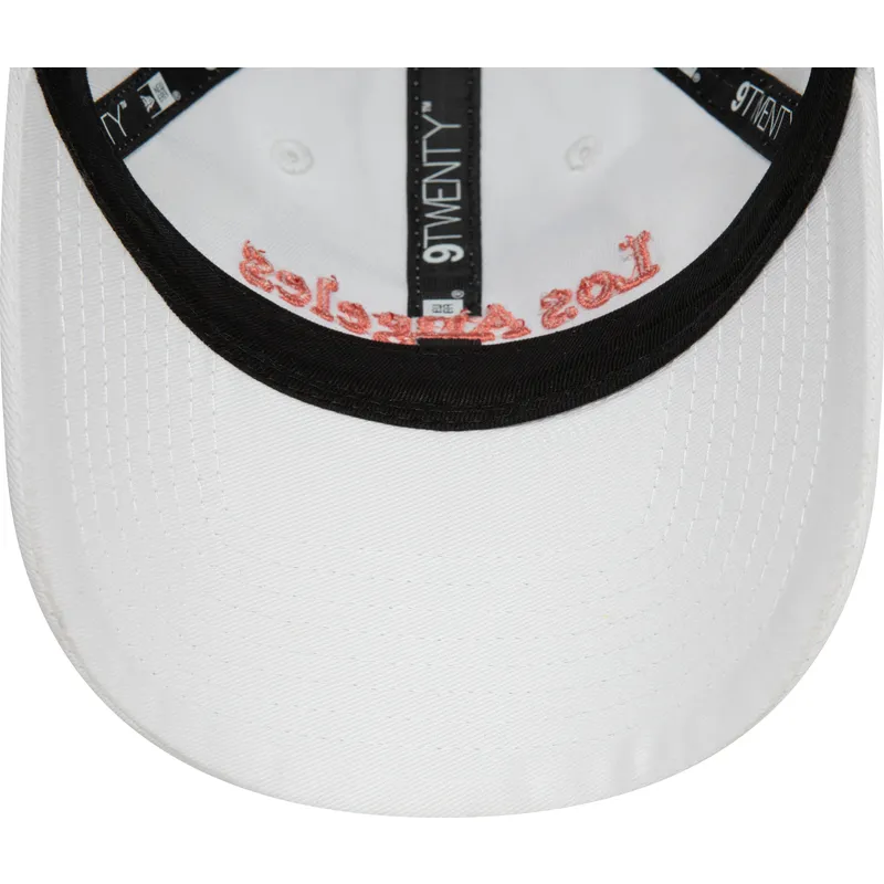 vit-justerbar-kurvad-keps-for-dam-9twenty-wordmark-fran-los-angeles-california-av-new-era