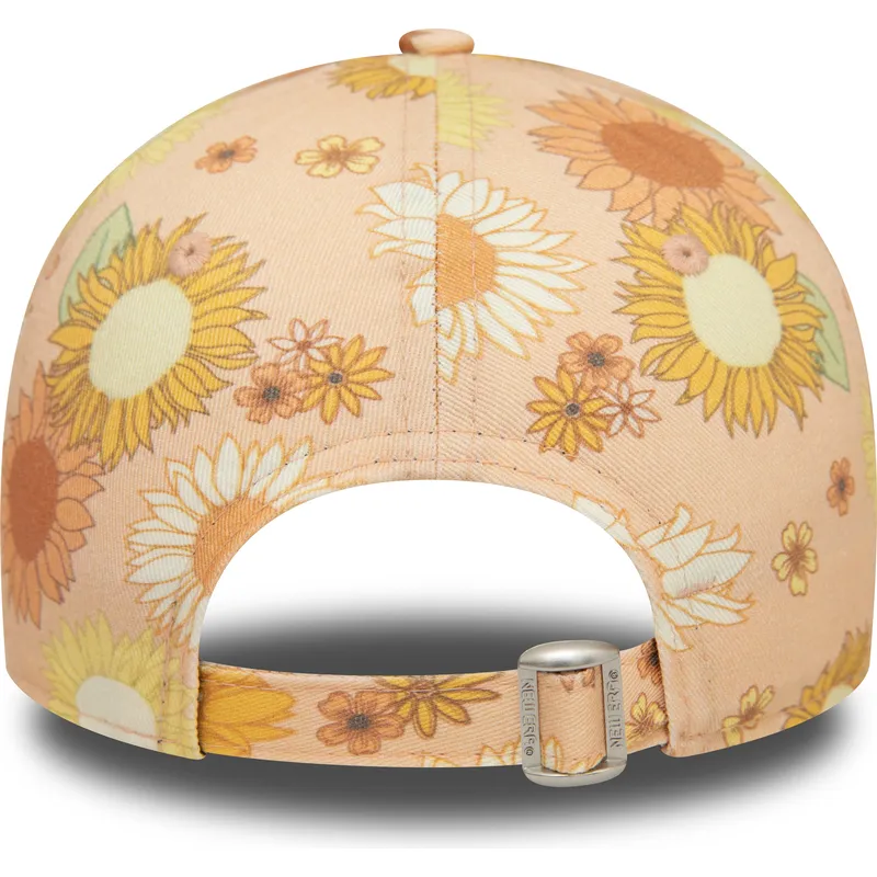 mutzen-gebogen-orange-verstellbares-band-9forty-floral-all-over-print-der-new-york-yankees-mlb-von-new-era