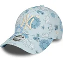 mutzen-gebogen-blau-verstellbares-band-9forty-floral-all-over-print-der-new-york-yankees-mlb-von-new-era