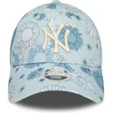 cappellino-curvo-blu-regolabile-da-donna-9forty-floral-all-over-print-dei-new-york-yankees-mlb-di-new-era
