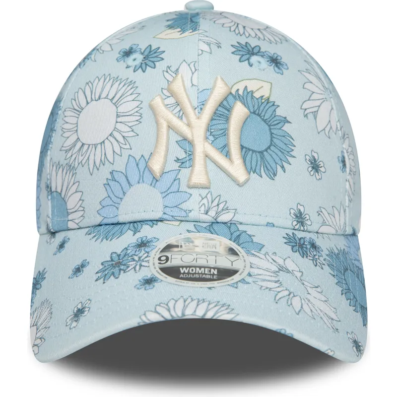 mutzen-gebogen-blau-verstellbares-band-9forty-floral-all-over-print-der-new-york-yankees-mlb-von-new-era