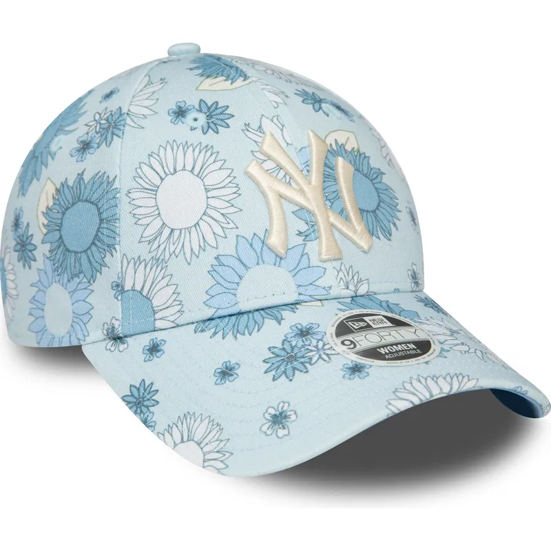 mutzen-gebogen-blau-verstellbares-band-9forty-floral-all-over-print-der-new-york-yankees-mlb-von-new-era