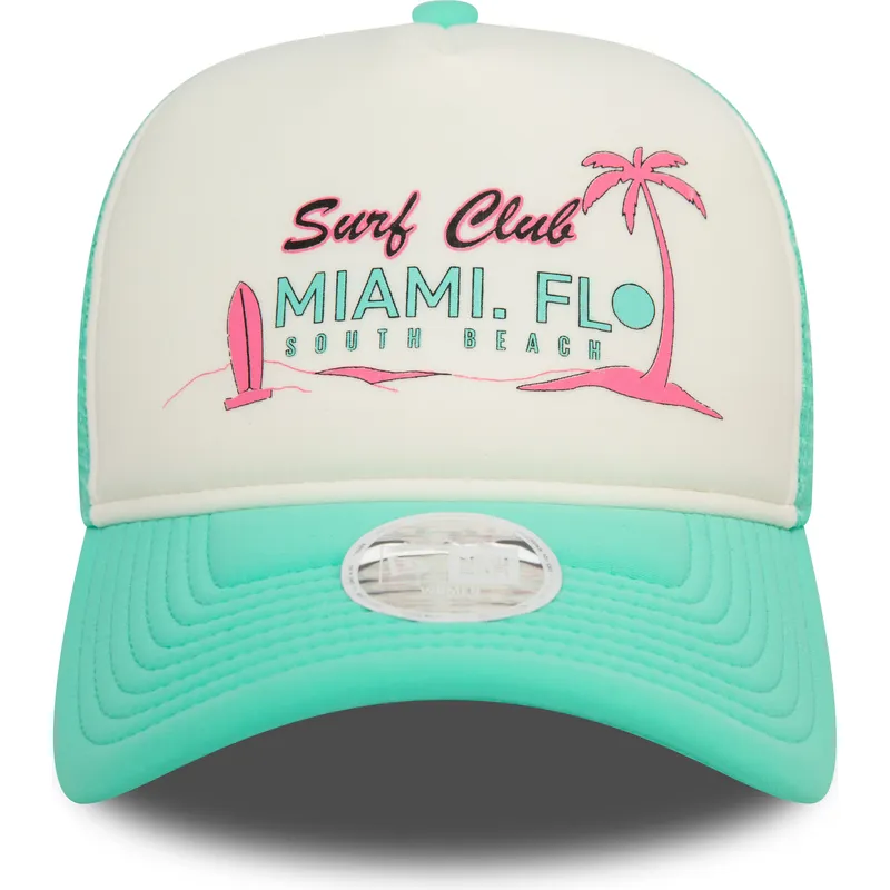 cappelli-curva-verde-snapback-a-frame-foam-front-dei-miami-surf-club-florida-di-new-era