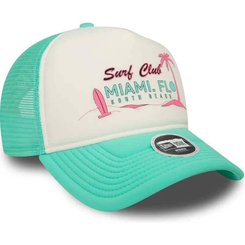cappelli-curva-verde-snapback-a-frame-foam-front-dei-miami-surf-club-florida-di-new-era