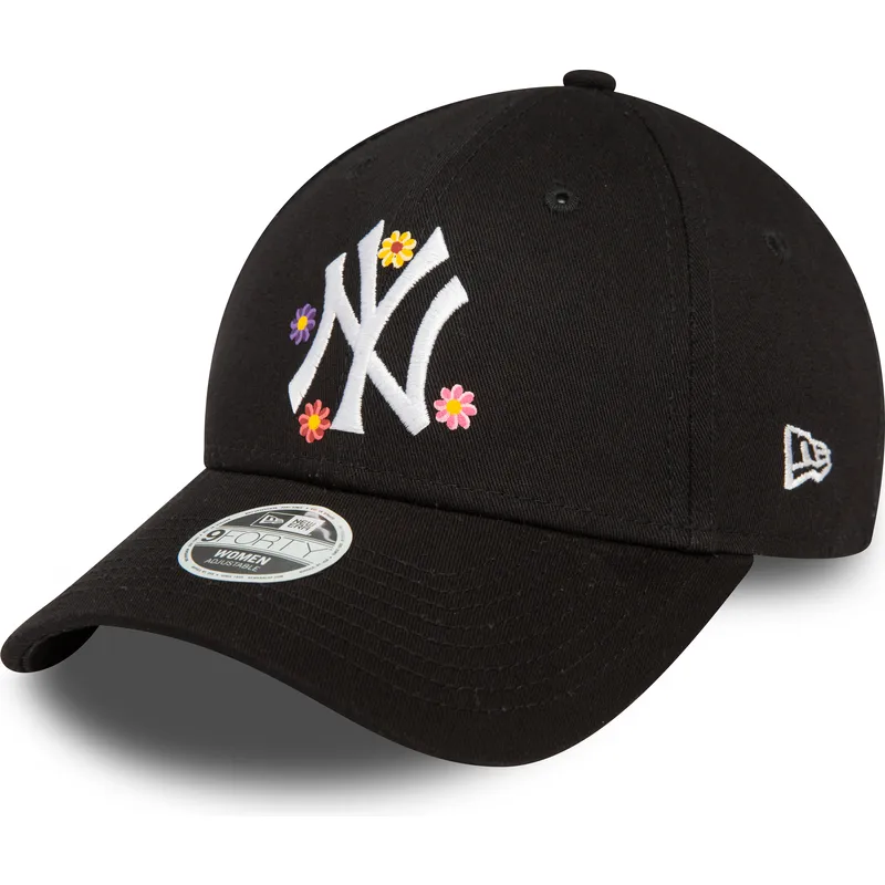 cappelli-curva-nero-cinghia-regolabile-9forty-flower-dei-new-york-yankees-mlb-di-new-era