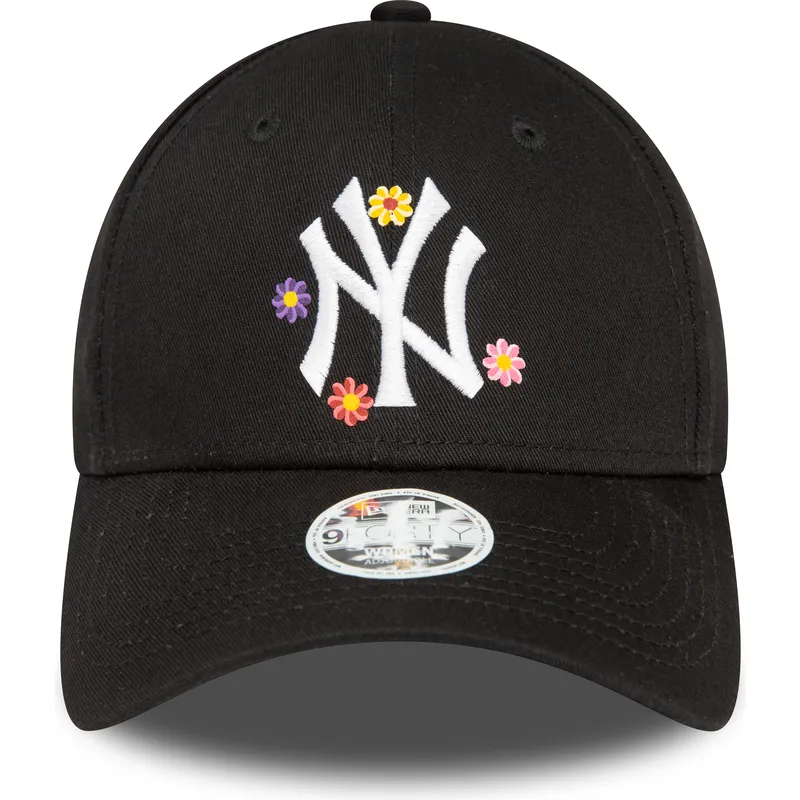 cappelli-curva-nero-cinghia-regolabile-9forty-flower-dei-new-york-yankees-mlb-di-new-era
