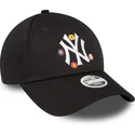 cappelli-curva-nero-cinghia-regolabile-9forty-flower-dei-new-york-yankees-mlb-di-new-era