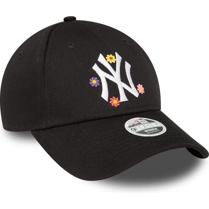 cappelli-curva-nero-cinghia-regolabile-9forty-flower-dei-new-york-yankees-mlb-di-new-era