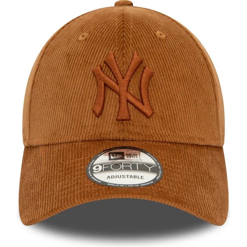 cappellino-curvo-marrone-regolabile-9forty-cord-dei-new-york-yankees-mlb-di-new-era