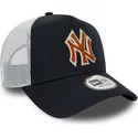 new-era-brown-logo-a-frame-boucle-new-york-yankees-mlb-navy-blue-and-white-trucker-hat