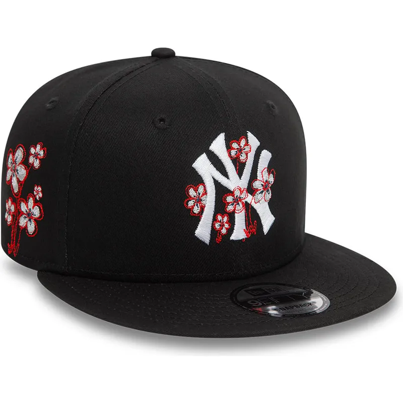 mutzen-flach-schwarz-snapback-9fifty-flower-icon-der-new-york-yankees-mlb-von-new-era