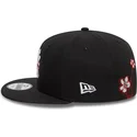 cappelli-piatta-nero-snapback-9fifty-flower-icon-dei-new-york-yankees-mlb-di-new-era