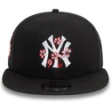 cappello-snapback-piatto-nero-9fifty-flower-icon-dei-new-york-yankees-mlb-di-new-era