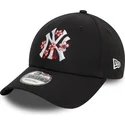 cappellino-curvo-nero-regolabile-9forty-flower-icon-dei-new-york-yankees-mlb-di-new-era