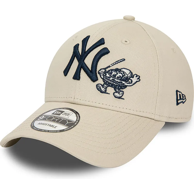 gorra-curva-beige-ajustable-9forty-food-character-de-new-york-yankees-mlb-de-new-era