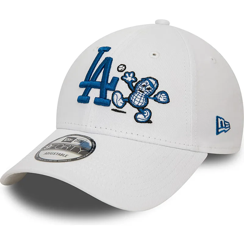 9forty-los-angeles-dodgers-mlb-new-era-verstellbare-weisse-curve-cap-mit-food-character