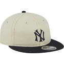 cappellino-piatto-beige-e-blu-navy-regolabile-9fifty-retro-crown-denim-dei-new-york-yankees-mlb-di-new-era