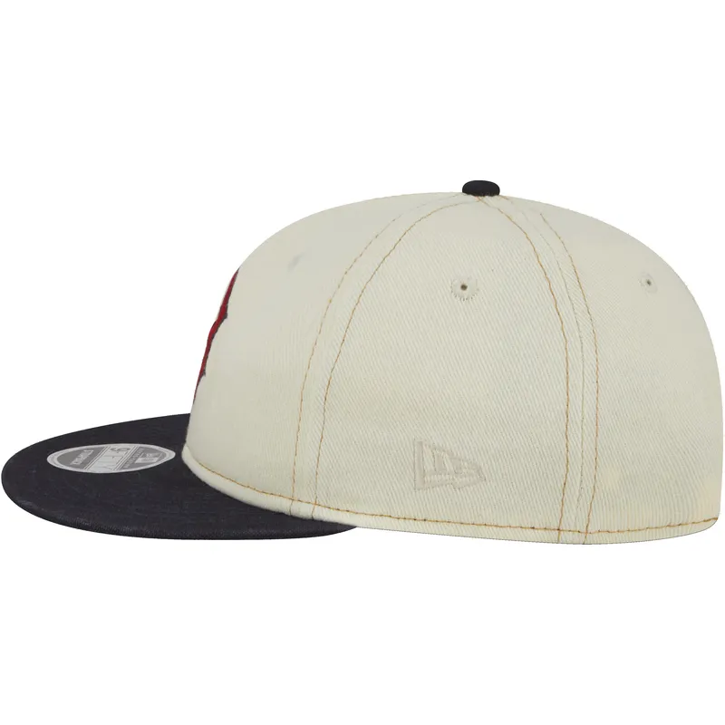 cappello-piatto-beige-e-blu-marino-9fifty-retro-crown-denim-di-boston-red-sox-mlb-di-new-era