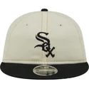 berretto-piatto-beige-e-nero-9fifty-retro-crown-denim-dei-chicago-white-sox-mlb-di-new-era