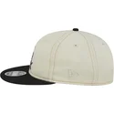 beige-und-schwarze-flache-kappe-9fifty-retro-crown-denim-der-chicago-white-sox-mlb-von-new-era