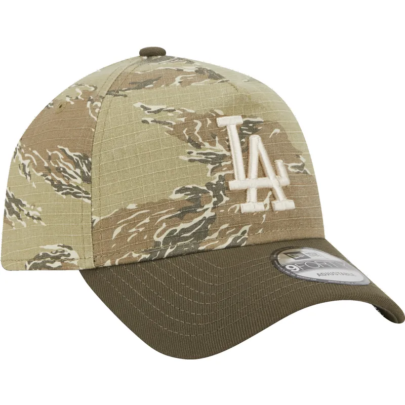 cappellino-visiera-curva-camouflage-snapback-9forty-a-frame-two-tone-tiger-dei-los-angeles-dodgers-mlb-di-new-era