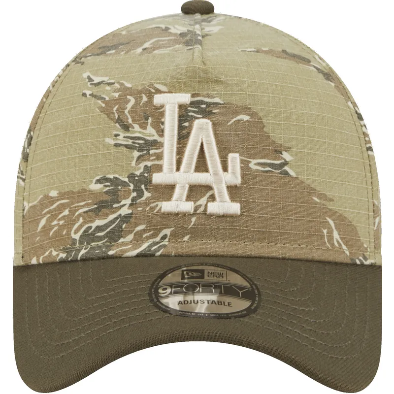 cappellino-visiera-curva-camouflage-snapback-9forty-a-frame-two-tone-tiger-dei-los-angeles-dodgers-mlb-di-new-era