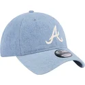 casquette-courbee-bleue-ajustable-9twenty-washed-denim-atlanta-braves-mlb-new-era