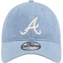 cappelli-curva-blu-cinghia-regolabile-9twenty-washed-denim-dei-atlanta-braves-mlb-di-new-era