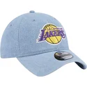 cappelli-curva-blu-cinghia-regolabile-9twenty-washed-denim-dei-los-angeles-lakers-nba-di-new-era