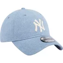 casquette-courbee-bleue-ajustable-9twenty-washed-denim-new-york-yankees-mlb-new-era