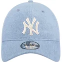 cappelli-curva-blu-cinghia-regolabile-9twenty-washed-denim-dei-new-york-yankees-mlb-di-new-era