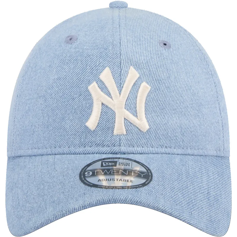 cappelli-curva-blu-cinghia-regolabile-9twenty-washed-denim-dei-new-york-yankees-mlb-di-new-era