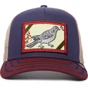 cappello-trucker-blu-navy-beige-e-rosso-uccello-ye-olde-birdie-the-farm-retro-classic-di-goorin-bros