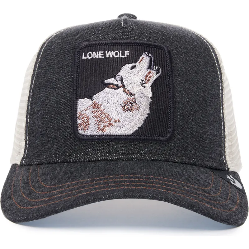 trucker-kasket-sort-og-hvid-ulv-the-lone-wolf-the-farm-fra-goorin-bros