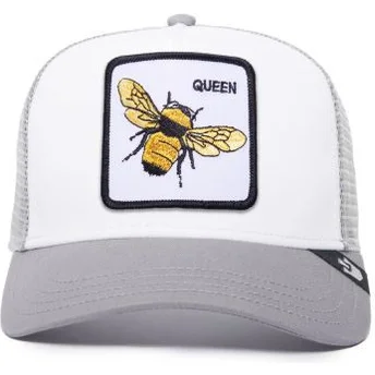 cappellino-trucker-bianco-e-grigio-ape-the-queen-bee-the-farm-di-goorin-bros