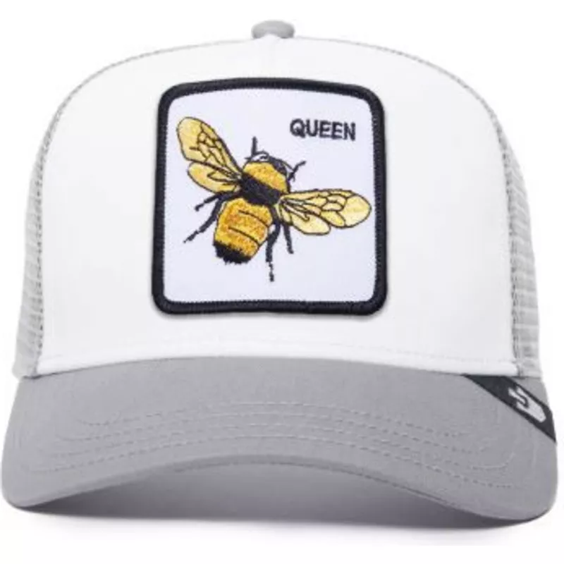 casquette-trucker-blanche-et-grise-abeille-the-queen-bee-the-farm-goorin-bros
