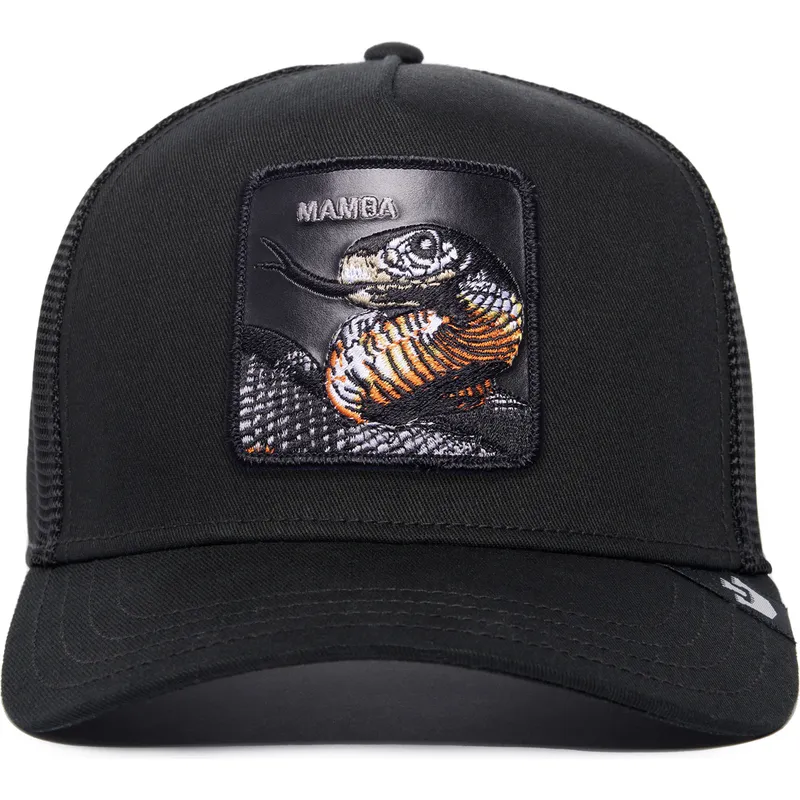 gorra-trucker-negra-serpiente-mamba-the-farm-premium-de-goorin-bros