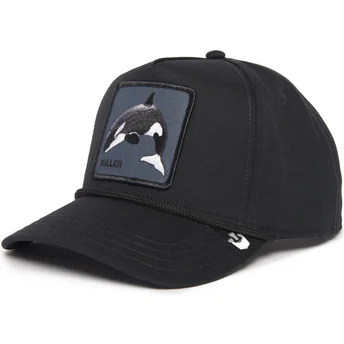 gorra-curva-nera-snapback-orca-killer-whale-100-the-farm-all-over-canvas-di-goorin-bros