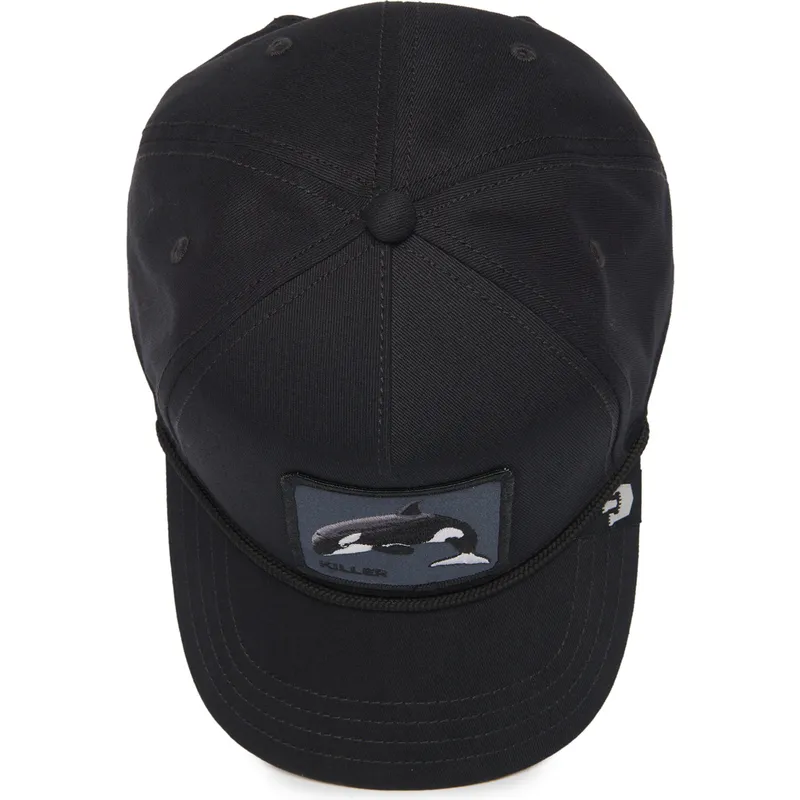 cappellino-visiera-curva-nero-snapback-orca-killer-whale-100-the-farm-all-over-canvas-di-goorin-bros
